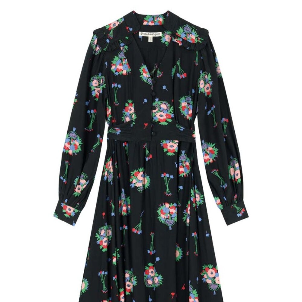 Celia Birtwell X Joanie - Marie Antoinette Floral Print Bell Sleeve Maxi Dress
